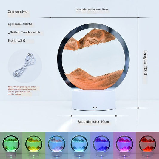 RGB LED Sandscape Table Lamp with Moving Sand Art
